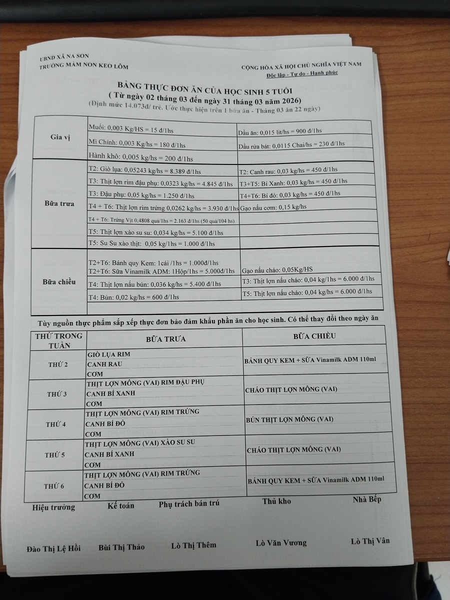 Thực đơn trẻ 5 tuổi